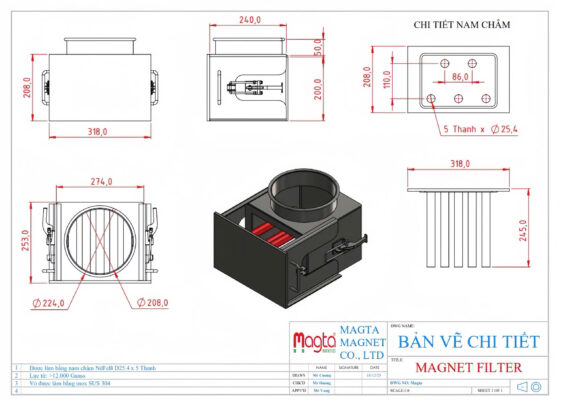 bộ lọc nam châm công nghiệp