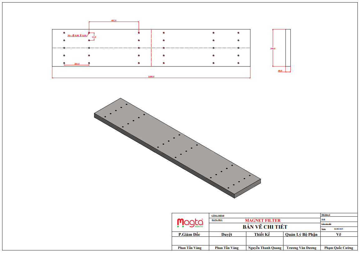 bản vẽ nc phẳng gàu tải 1600x300x40