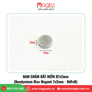 Nam châm đất hiếm D7x2mm