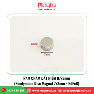 Nam châm đất hiếm D7x3mm