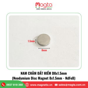 Nam châm đất hiếm D8x1.5mm