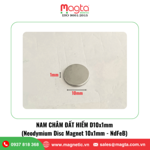 nam châm đất hiếm D10x1mm