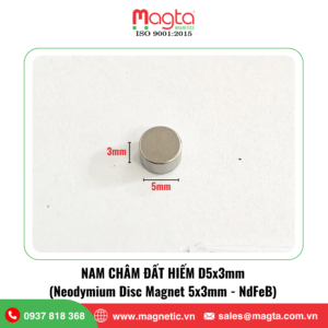 nam châm đất hiếm D5x3mm