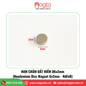 nam châm đất hiếm D6x2mm