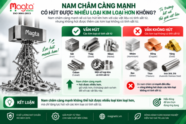 nam châm hút được những kim loại nào
