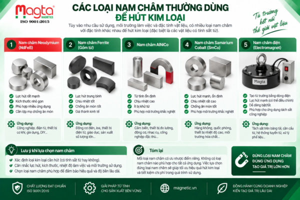 nam châm hút được những kim loại nào